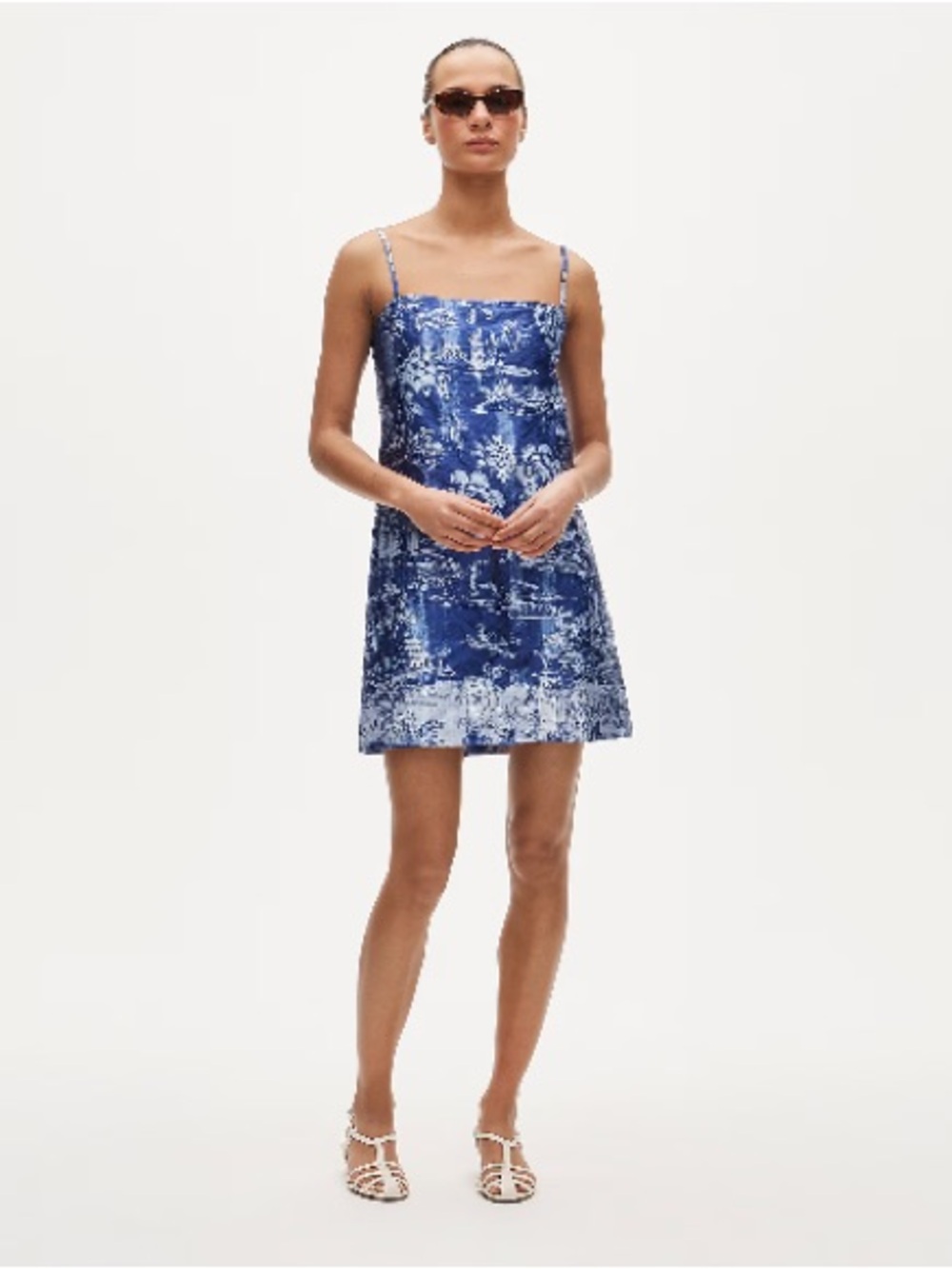 J.Crew Shift dress in garden toile-print memory satin CV852